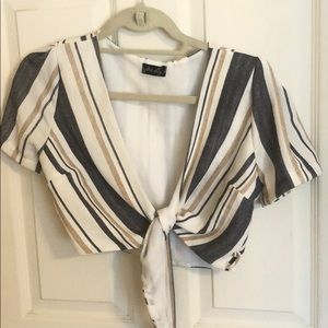 Striped wrap around blouse!